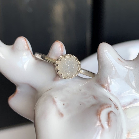 White Druzy Quartz Ring SS-NWOT - Picture 8 of 8